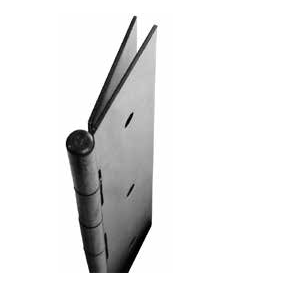 A full mortise continuous hinge, model 641/651, made of metal, shown partially open with a long cylindrical pin and two elongated plates featuring multiple screw holes for mounting