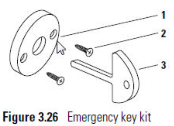 Emergency Key Kit exploded line drawing